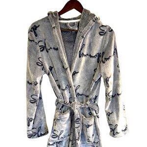 Daydream soft gray hooded “sleep” robe women S/M